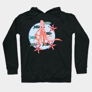 Octopus, in his element, pattern Hoodie